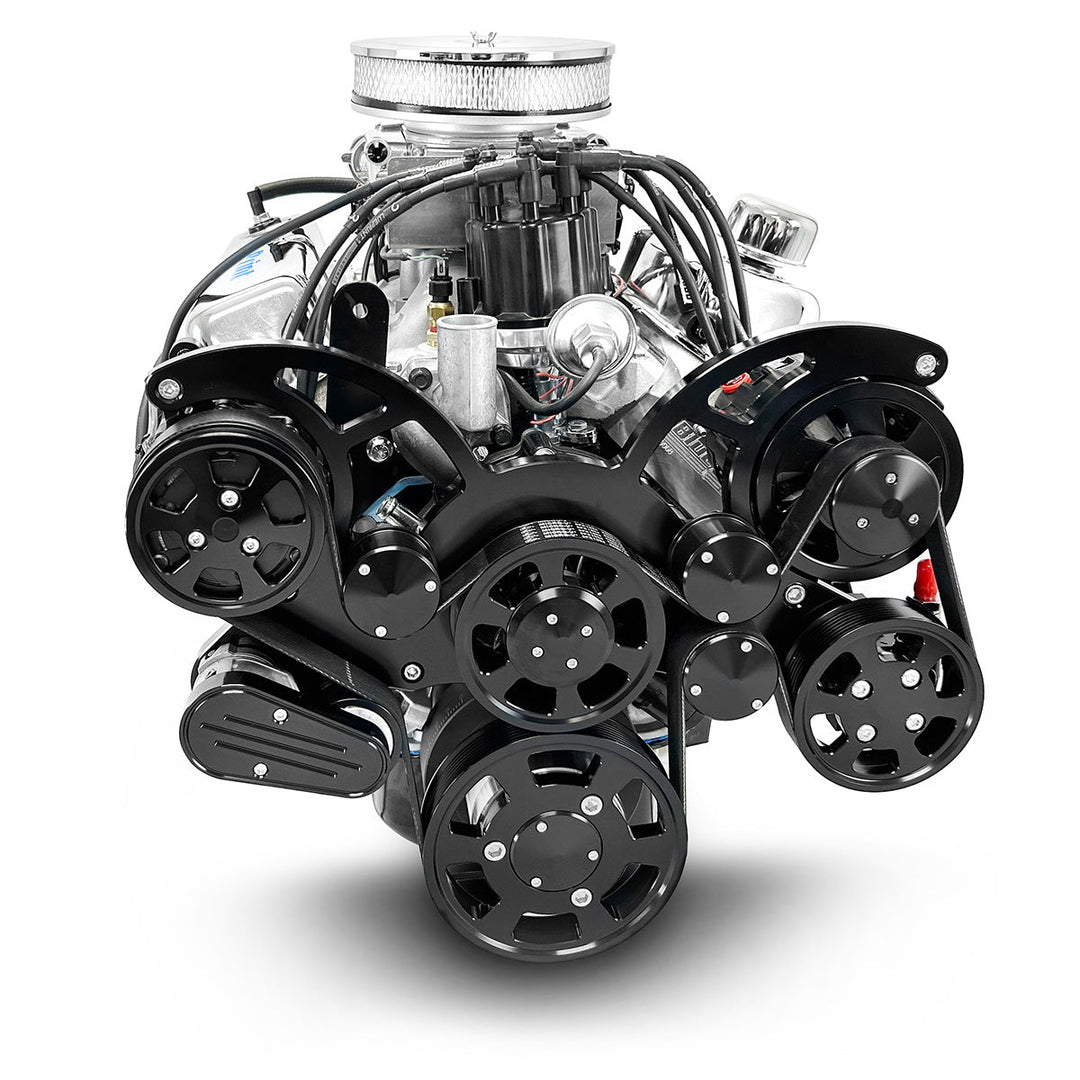 Ford Small Block Compatible 302 c.i. Engine - 361 Horsepower - Deluxe Dressed - Black Pulley Kit - Rear Sump - Fuel Injected