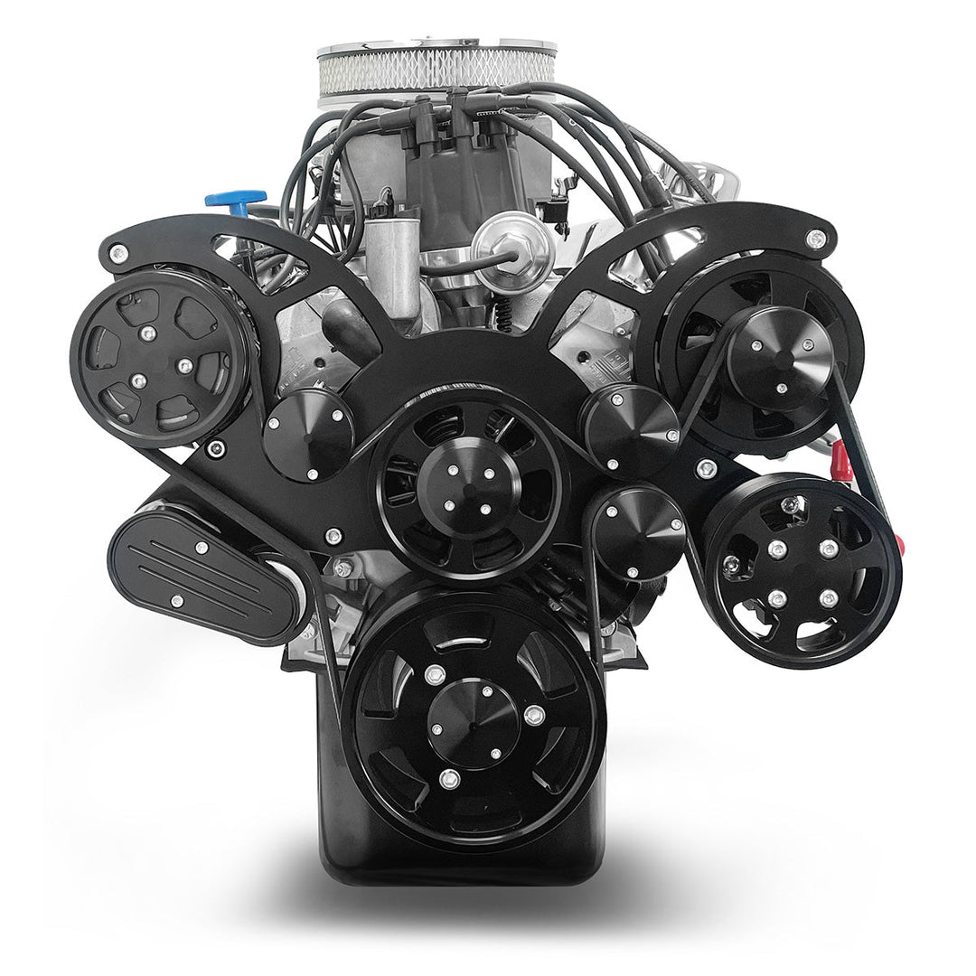 Ford Small Block Compatible 302 c.i. Engine - 361 Horsepower - Deluxe Dressed - Black Pulley Kit - Fuel Injected