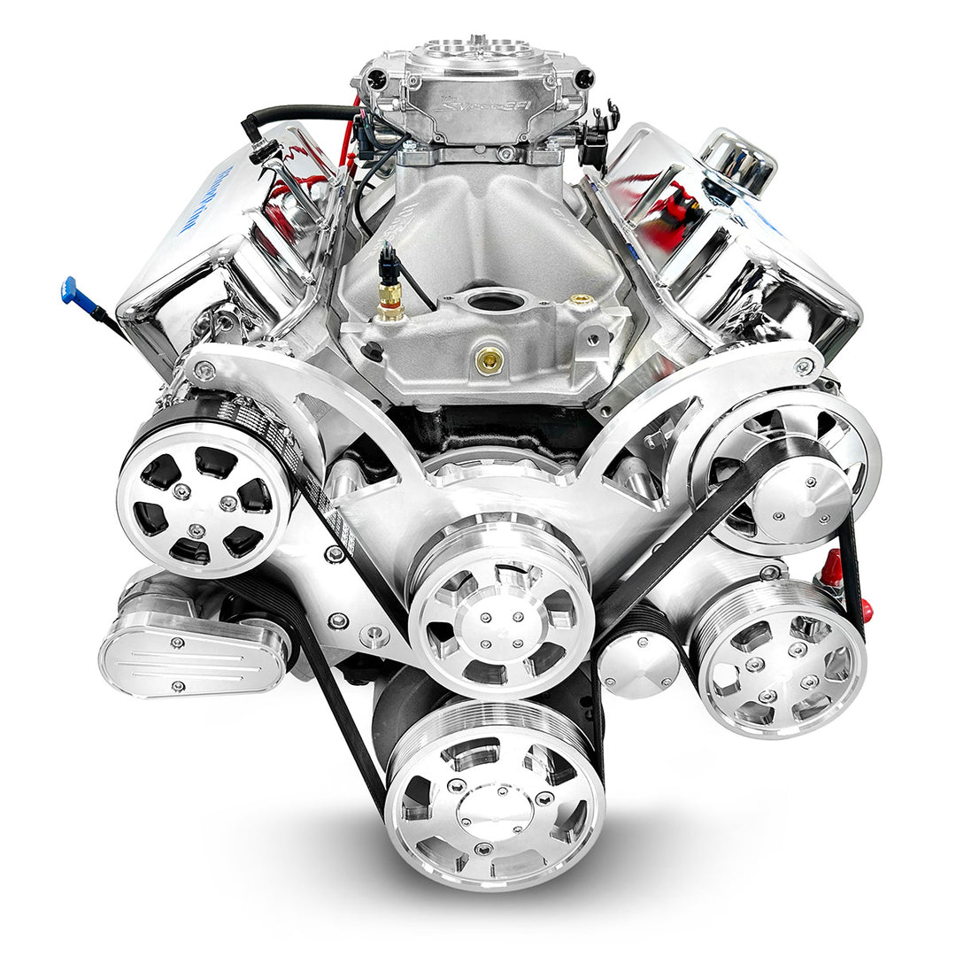 GM Big Block Compatible 454 c.i. Engine - 460 Horsepower - Deluxe Dressed - Polished Pulley Kit - Fuel Injected