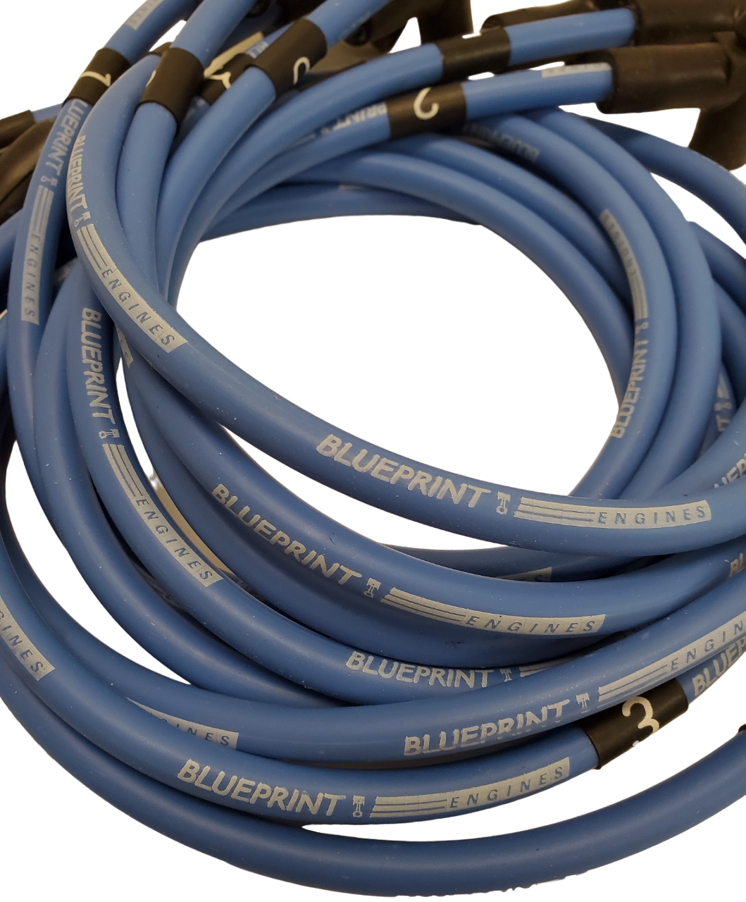 8.65mm Classic BluePrint Blue- Assembled Spark Plug Wire Set - 135° Boots - Ford SB Compatible