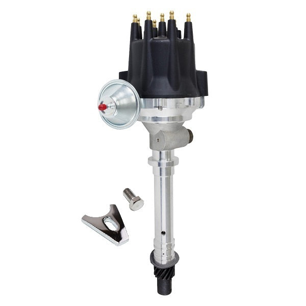 GM SB and BB Compatible ProSeries Ready to Run Tach Drive Distributor - Black Cap with Fixed Collar