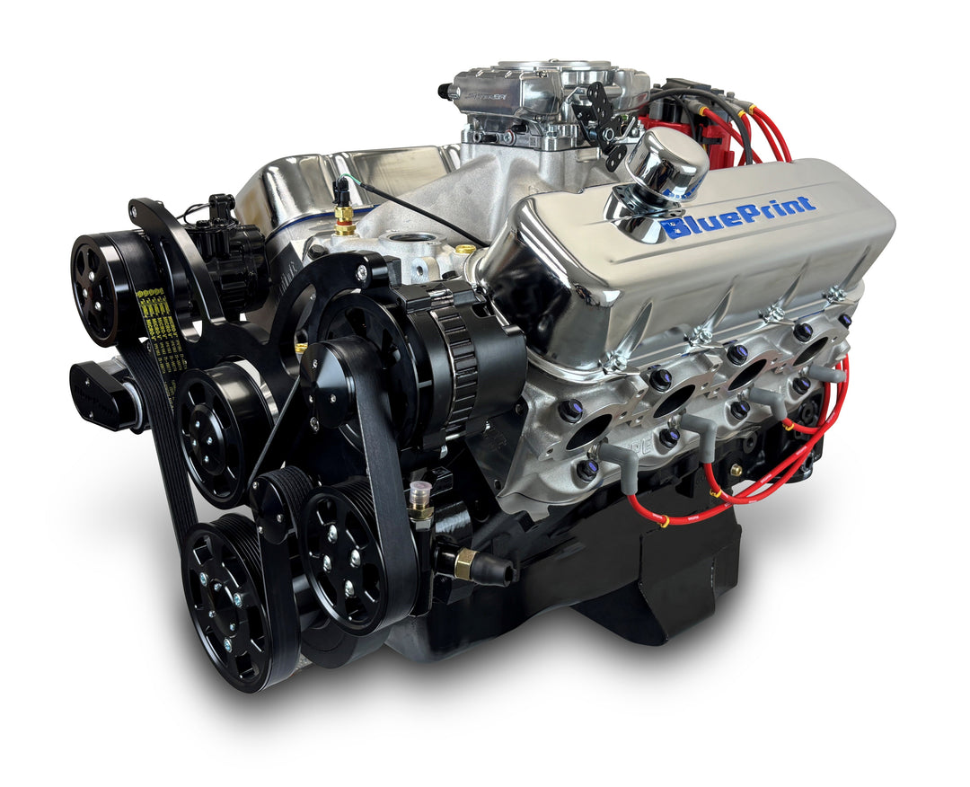 GM Big Block Compatible 496 c.i. Engine - 600 Horsepower - Deluxe Dressed - Black Pulley Kit - Fuel Injected