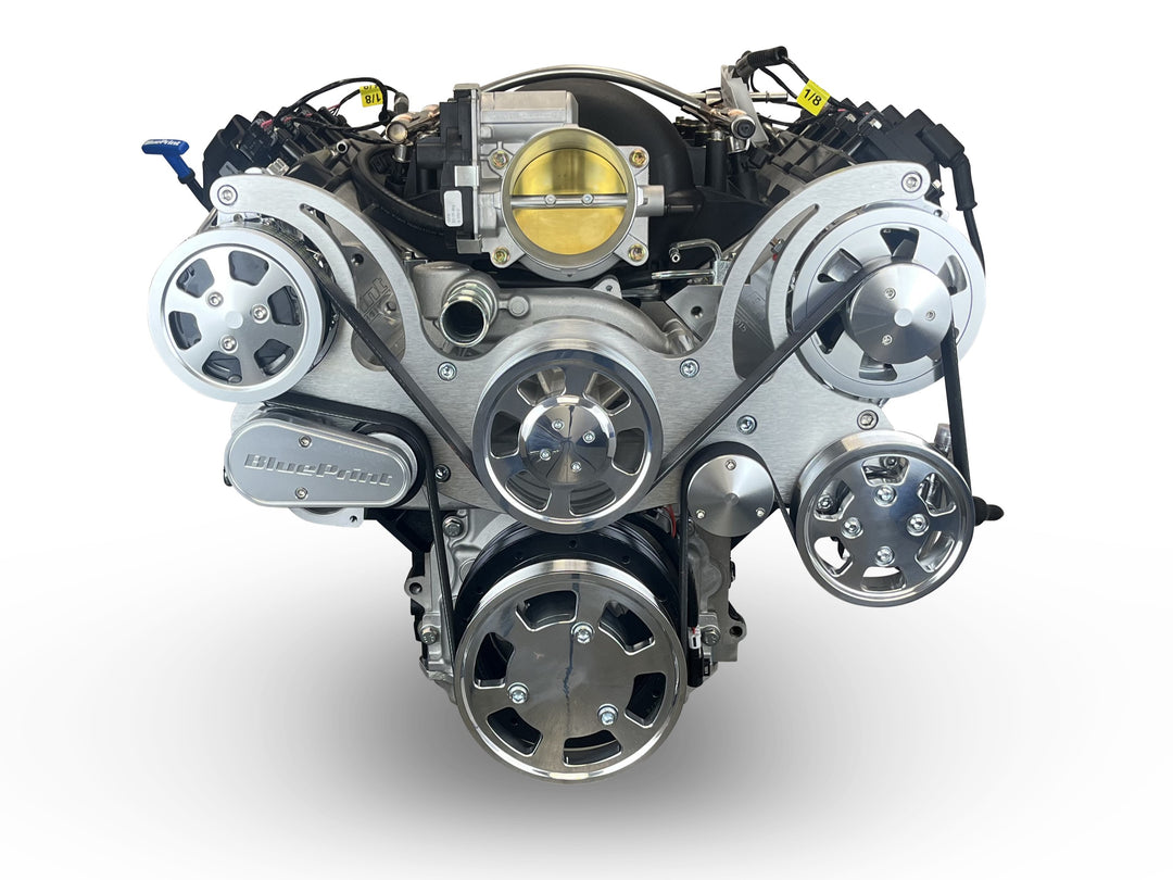 GM LS Compatible 376 c.i. Pro Series Engine - 530 Horsepower - Deluxe Dressed - Polished Pulley Kit - Holley Terminator X EFI System
