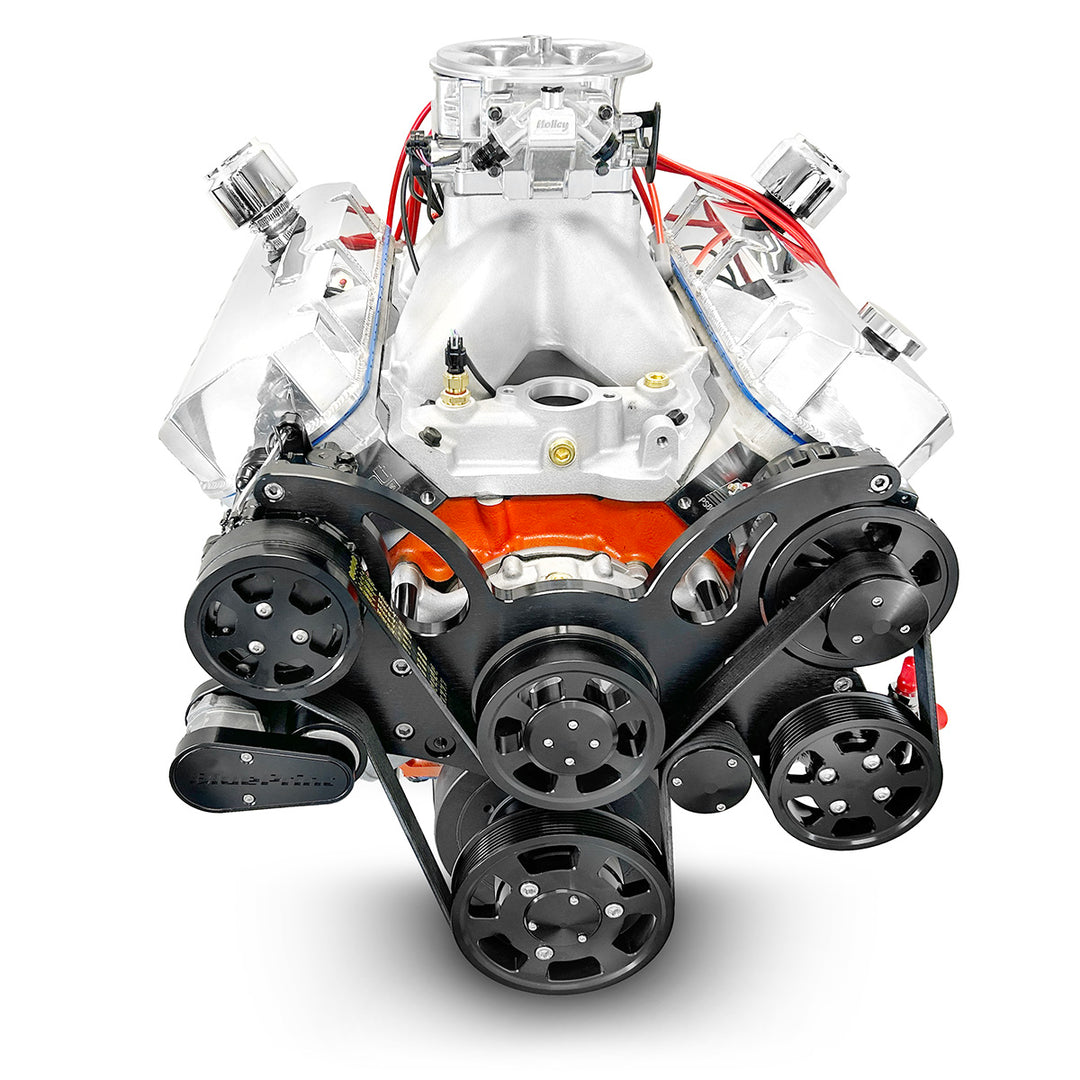 GM Big Block Compatible 632 c.i. Pro Series Engine - 815 Horsepower - Deluxe Dressed - Black Pulley Kit - Fuel Injected