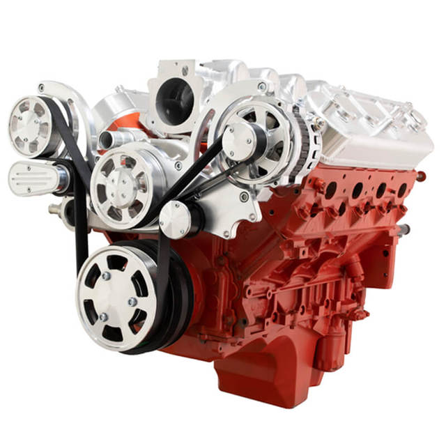 GM LS Compatible Front Accessory Drive - Full Serpentine with Alternator | AC | Water Pump | Brackets and Bolts