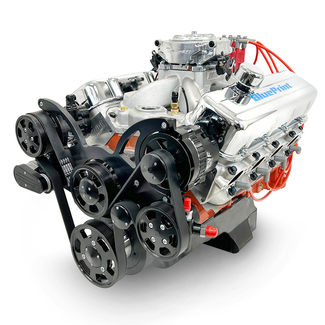 GM Big Block Compatible 502 c.i. Pro Series Engine - 627 Horsepower - Deluxe Dressed - Black Pulley Kit - Fuel Injected