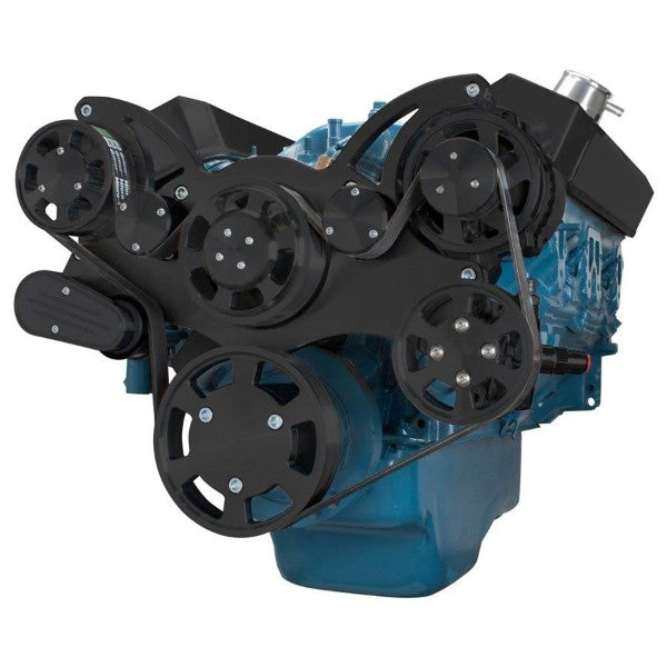 Chrysler SB Compatible Front Accessory Drive - Full Serpentine with Alternator | Power Steering | Water Pump | Brackets and Bolts