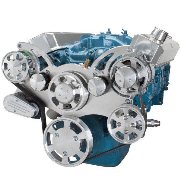 Chrysler SB Compatible Front Accessory Drive - Full Serpentine with Alternator | Power Steering | Water Pump | Brackets and Bolts