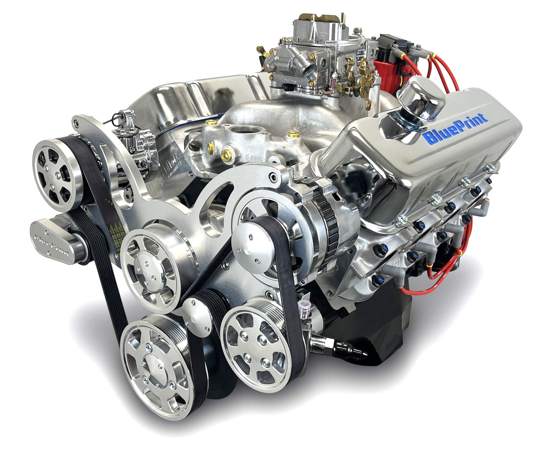 GM Big Block Compatible 454 c.i. Engine - 460 Horsepower - Deluxe Dressed - Polished Pulley Kit - Carbureted
