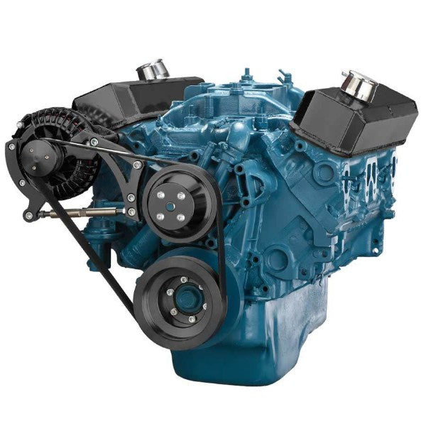 Chrysler SB Compatible Front Accessory Drive - Quick Serpentine with Alternator | Water Pump | Brackets and Bolts
