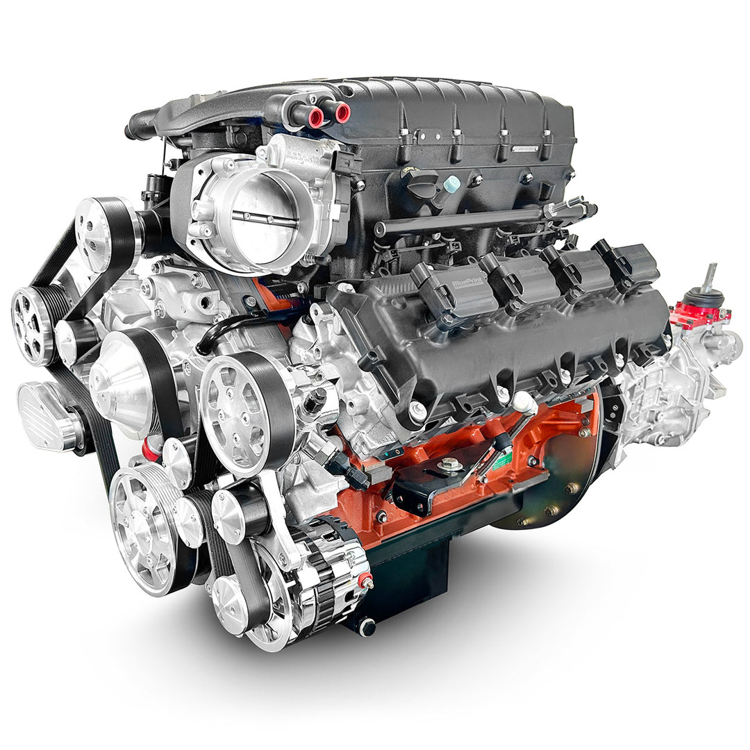 Chrysler Hemi Compatible 426 c.i. Engine and T56 Manual Transmission - 872 Horsepower - Standard Edition Builder Series - Black Pulley Kit - Supercharged