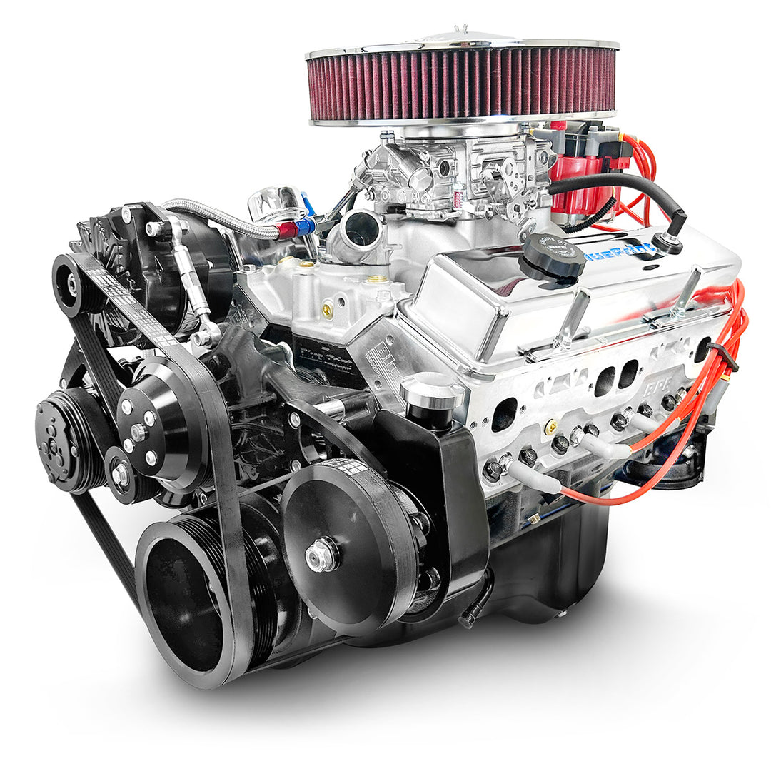 GM Small Block Compatible 350 c.i. Engine - 390 Horsepower - Deluxe Dressed - Black Pulley Kit - Carbureted