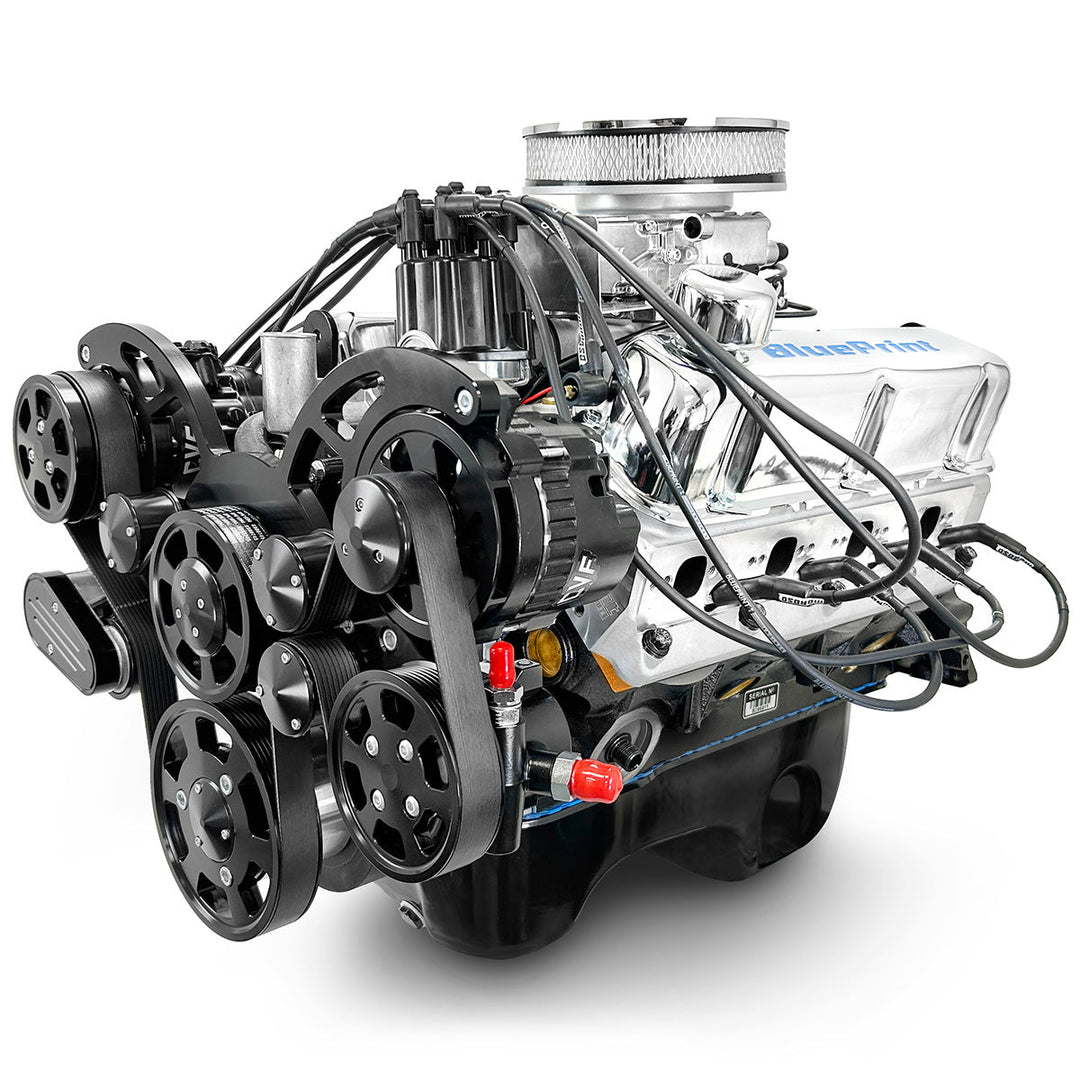 Ford Small Block Compatible 302 c.i. Engine - 361 Horsepower - Deluxe Dressed - Black Pulley Kit - Rear Sump - Fuel Injected