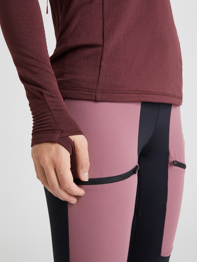 Light Hooded Fleece Half Zip Women