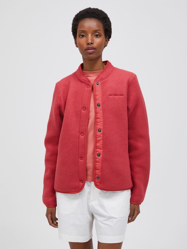 Fleece Snap Cardigan Women