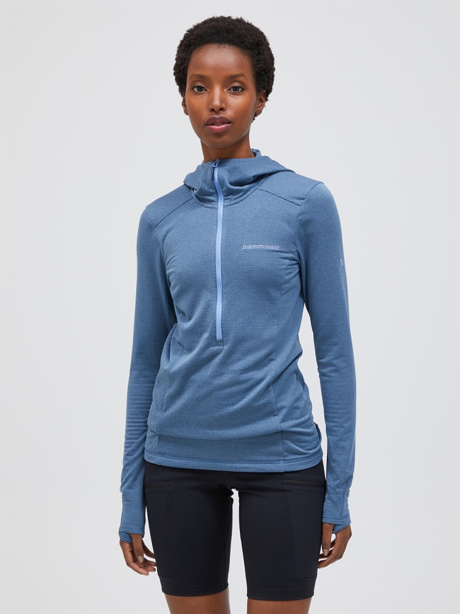 Light Hooded Fleece Half Zip Women