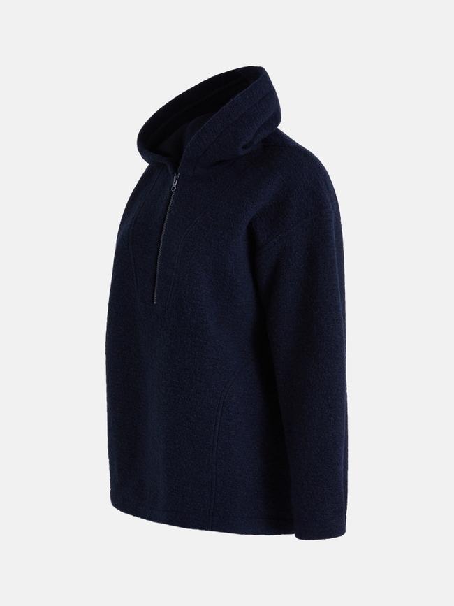 Wool Blend Half Zip Hood Women