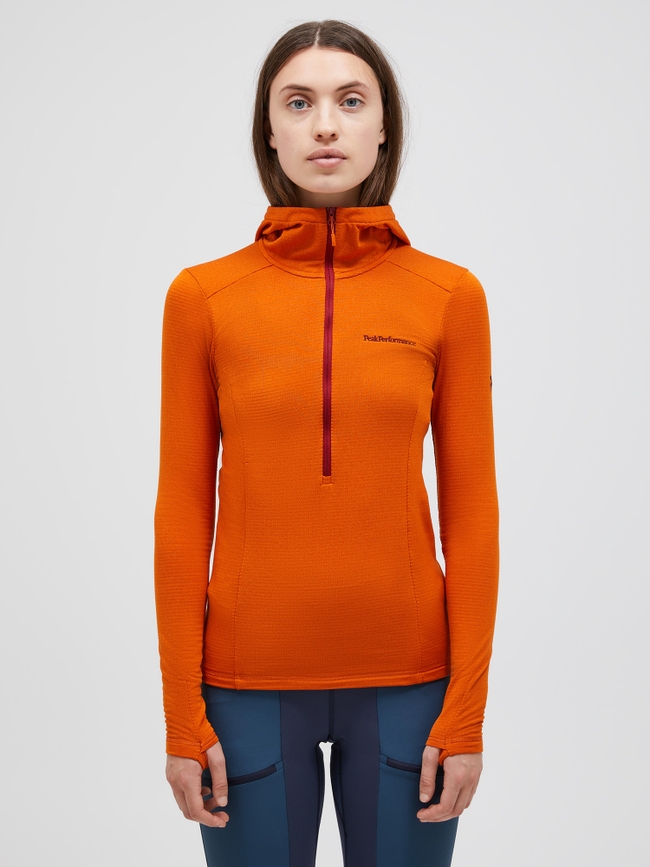 Light Hooded Fleece Half Zip Women