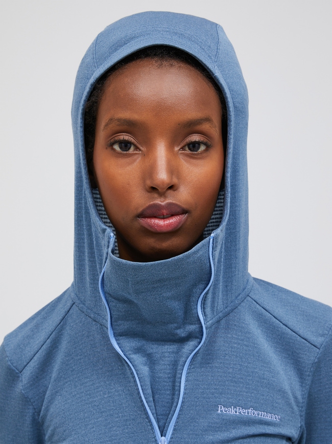 Light Hooded Fleece Half Zip Women