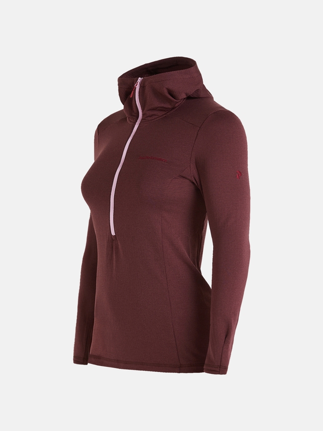 Light Hooded Fleece Half Zip Women