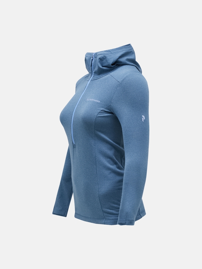 Light Hooded Fleece Half Zip Women