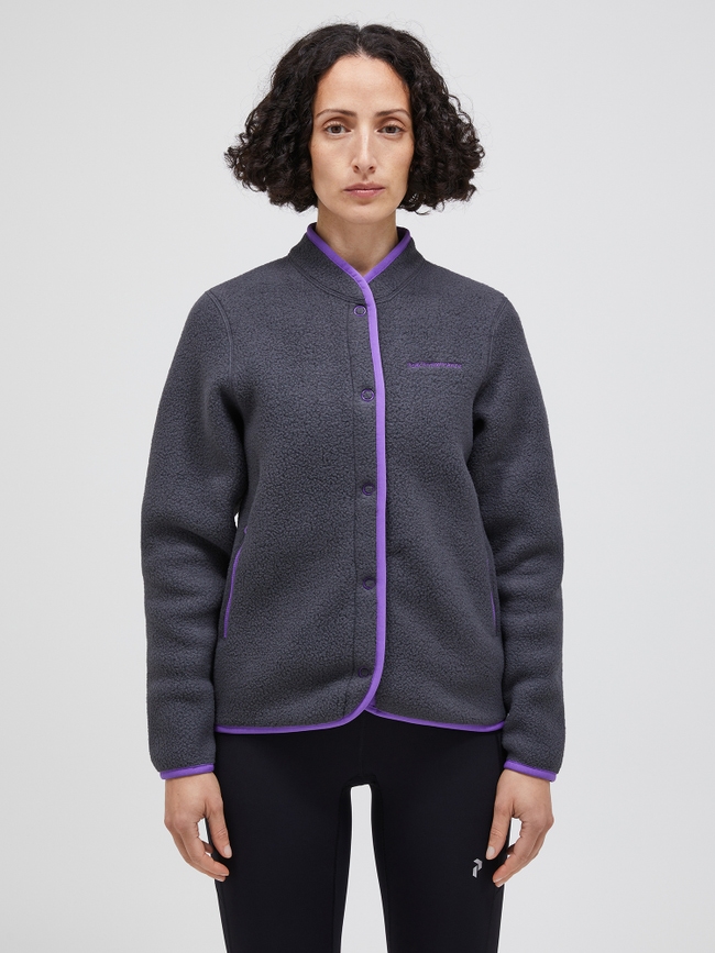 Fleece Snap Cardigan Women