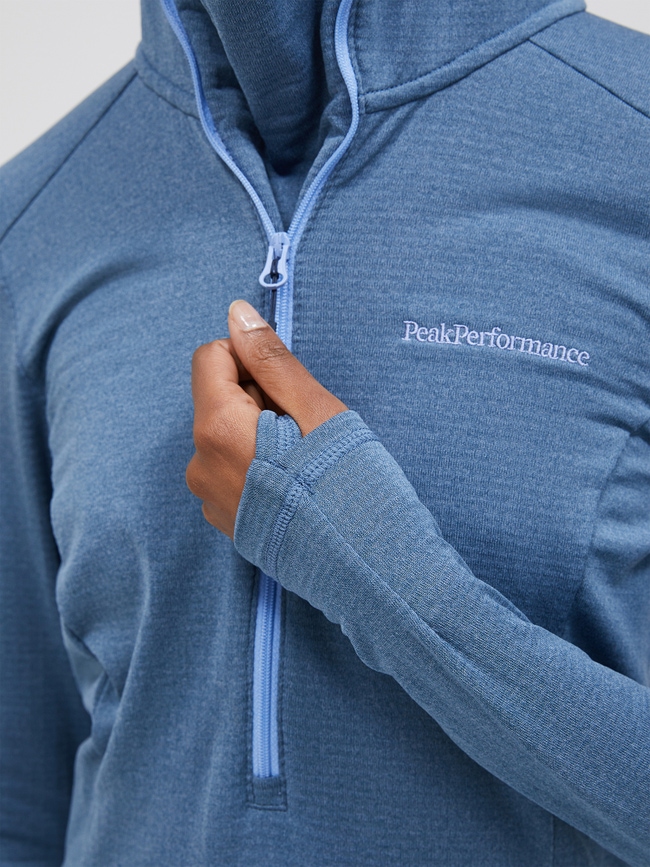 Light Hooded Fleece Half Zip Women