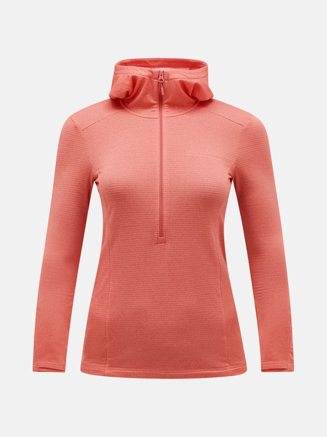 Light Hooded Fleece Half Zip Women