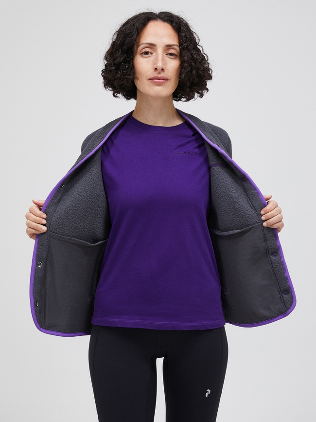 Fleece Snap Cardigan Women