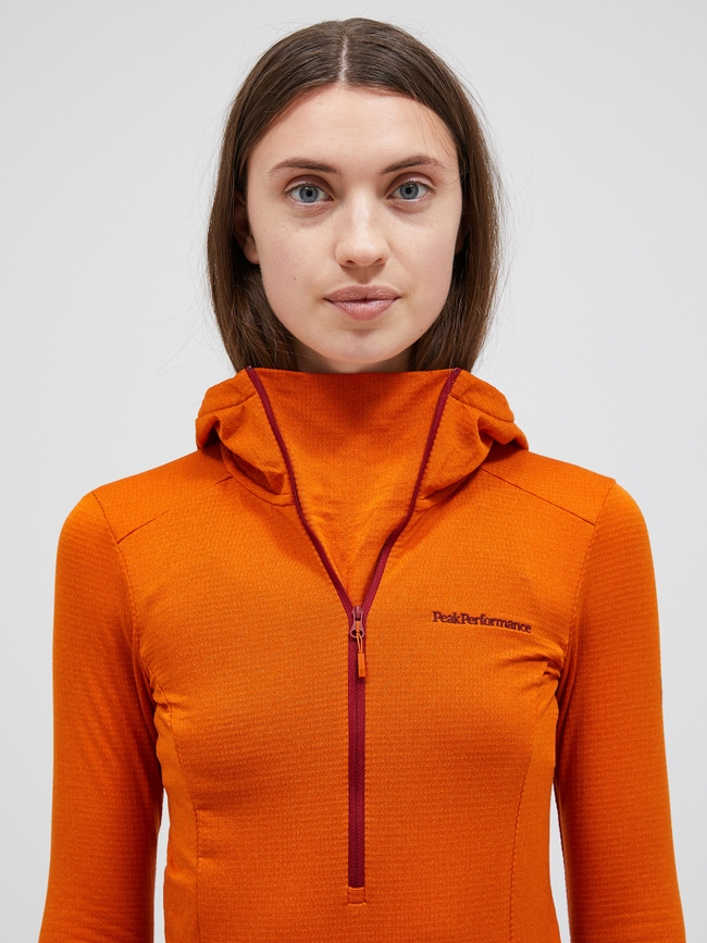 Light Hooded Fleece Half Zip Women