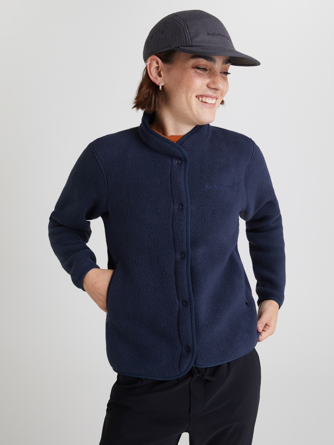 Fleece Snap Cardigan Women