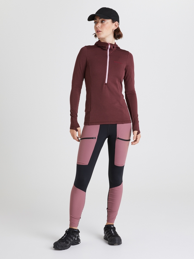 Light Hooded Fleece Half Zip Women