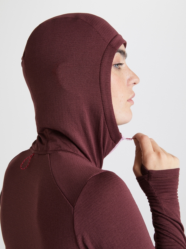 Light Hooded Fleece Half Zip Women