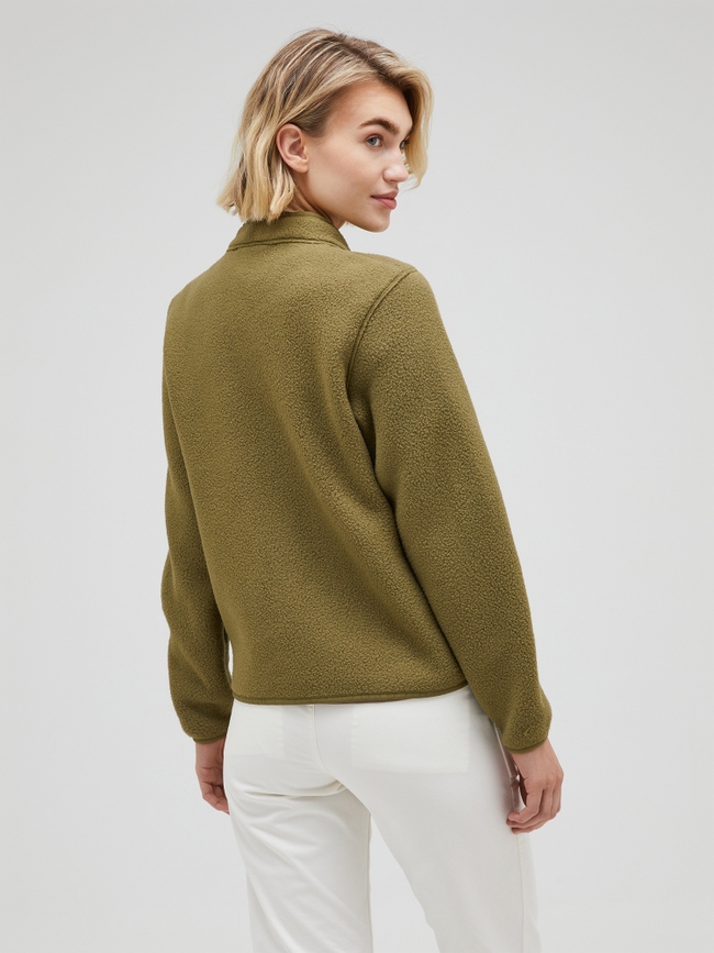 Fleece Snap Cardigan Women