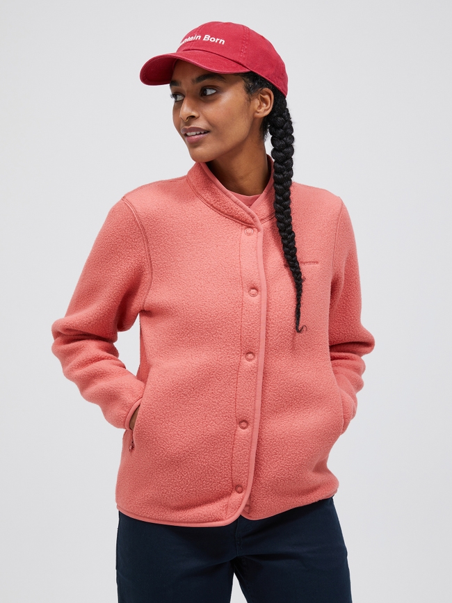 Fleece Snap Cardigan Women