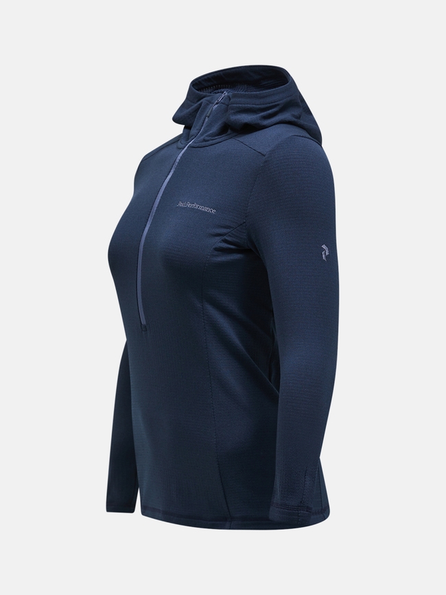 Light Hooded Fleece Half Zip Women