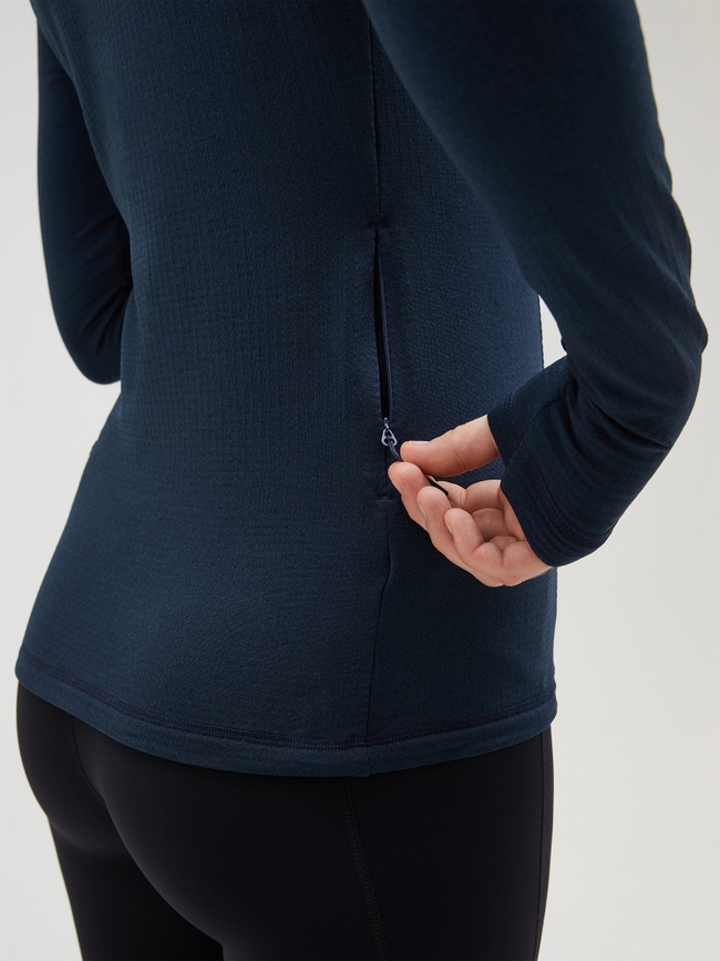 Light Hooded Fleece Half Zip Women