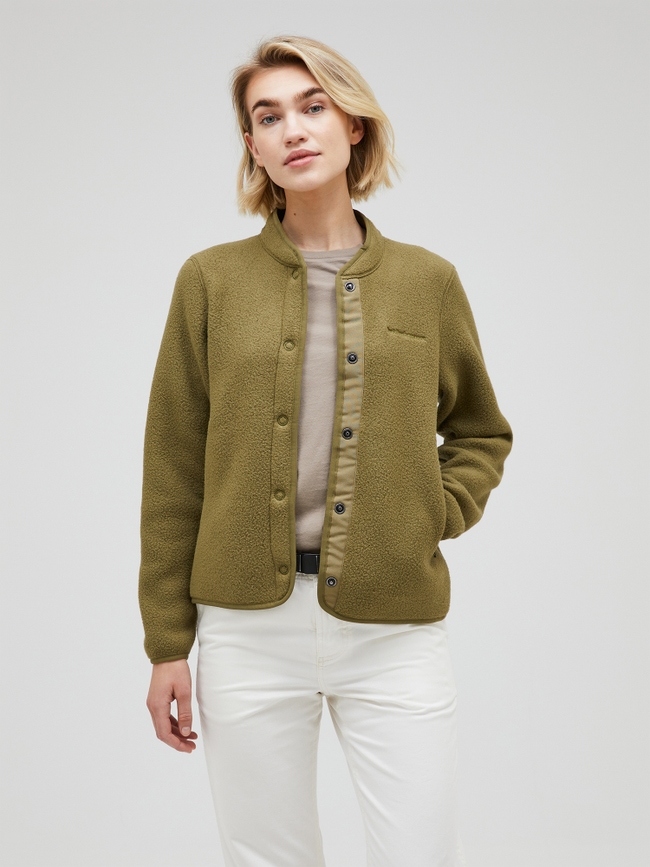 Fleece Snap Cardigan Women
