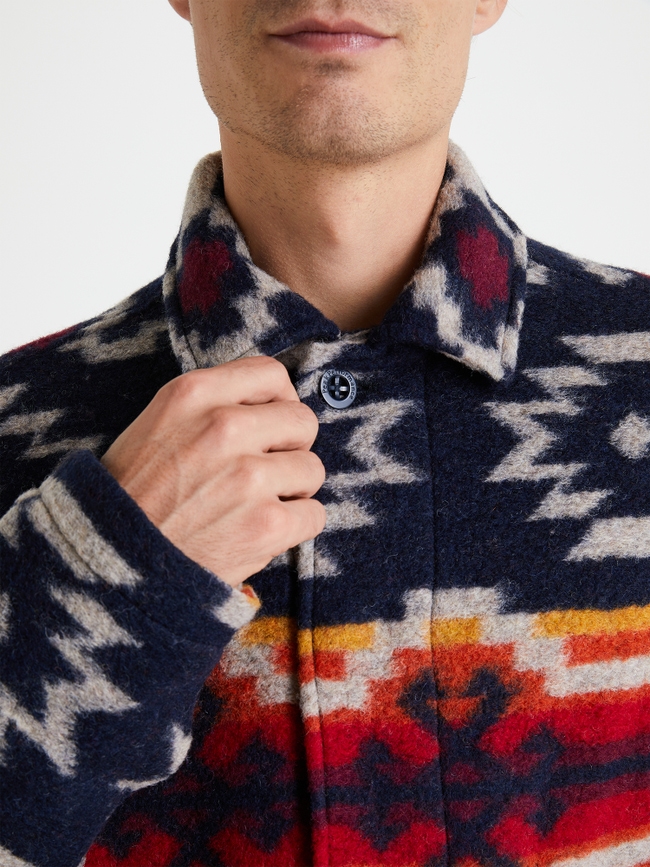 Wool Pattern Shirt Men