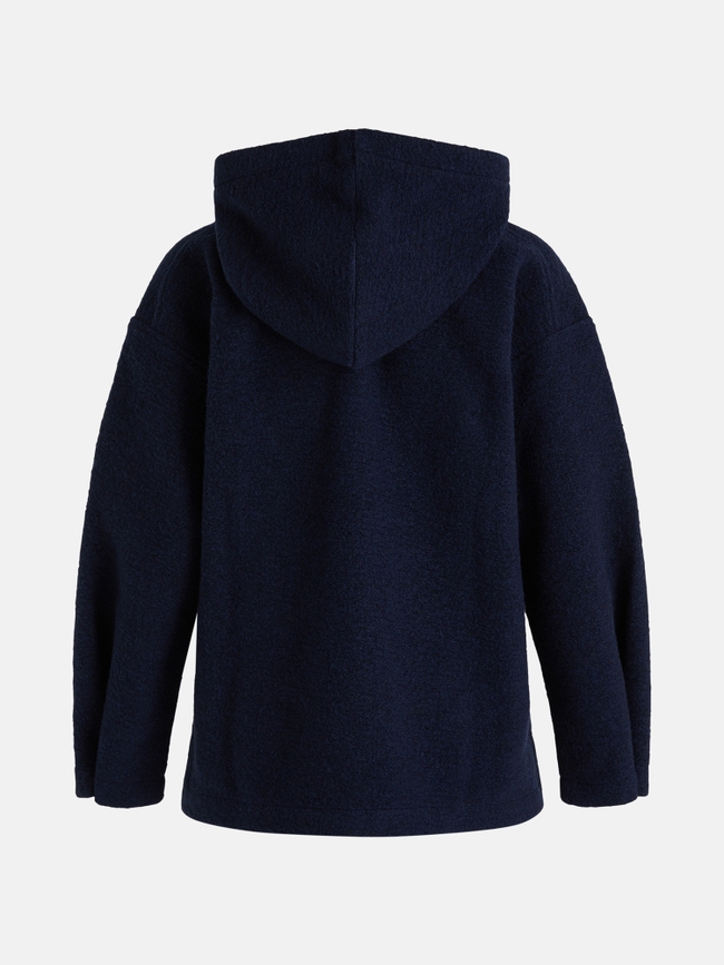Wool Blend Half Zip Hood Women