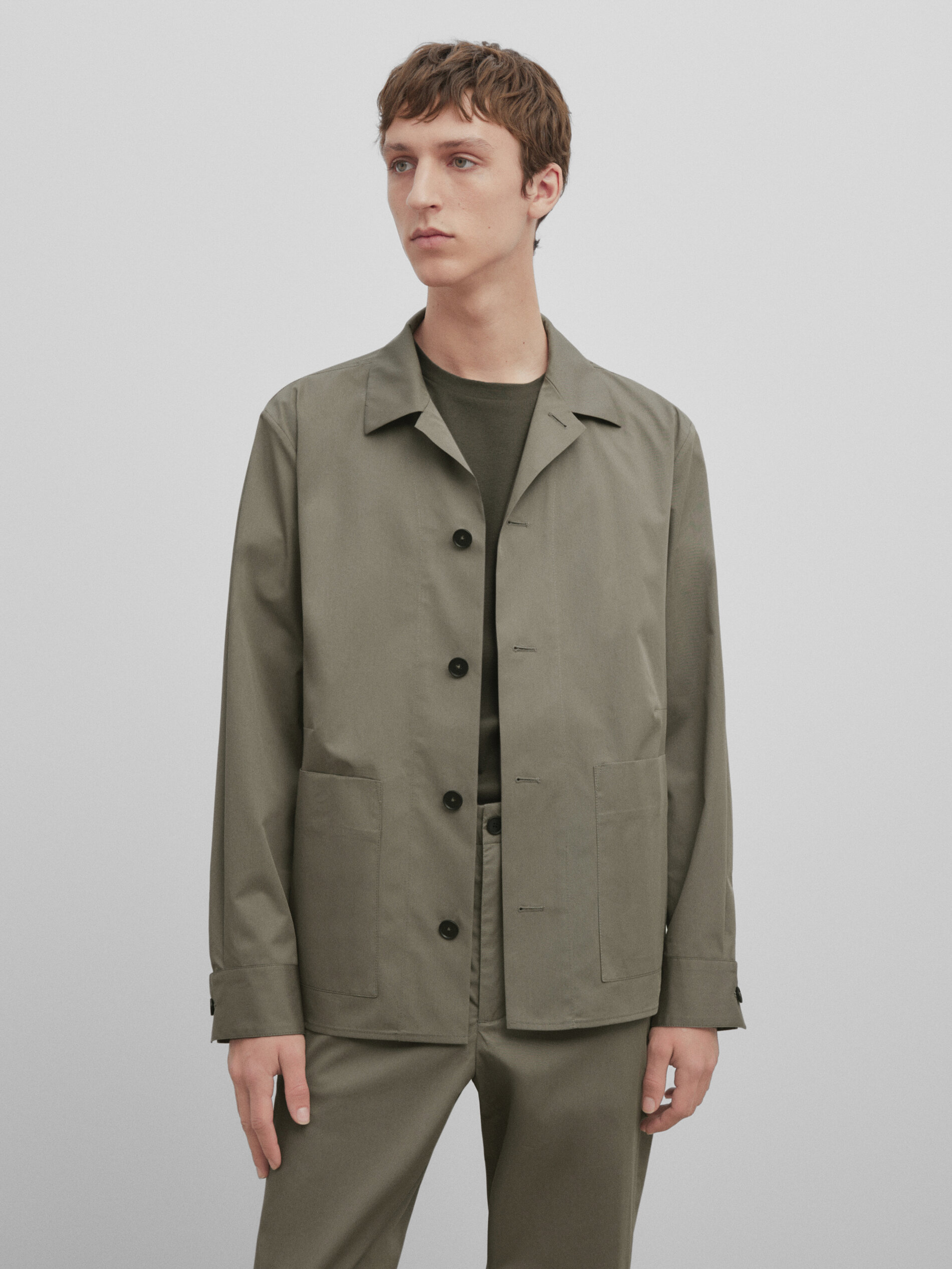 Sobrecamisa algodón bolsillos -Studio - Kaki