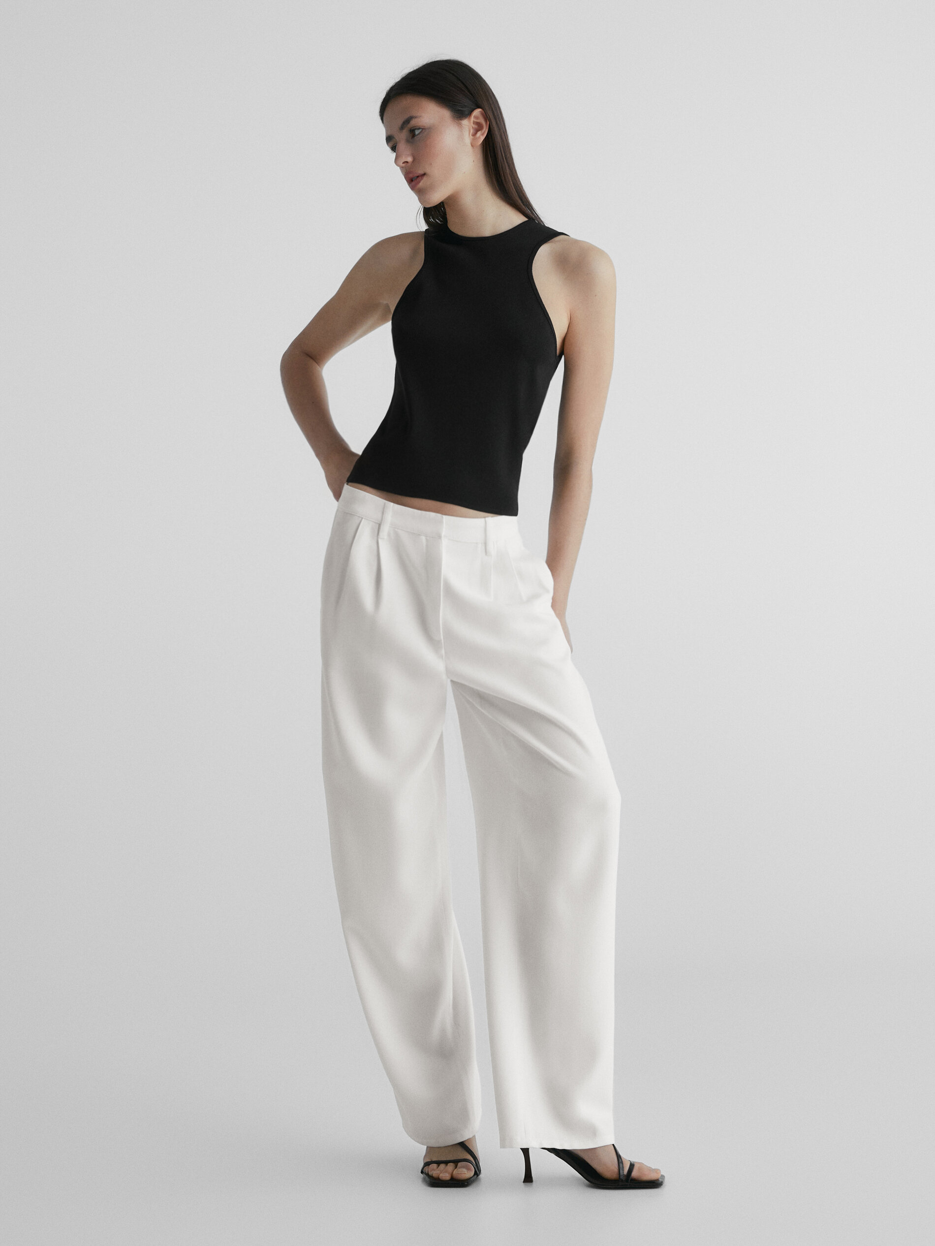 Pantalón fluido ancho lyocell - CRUDO