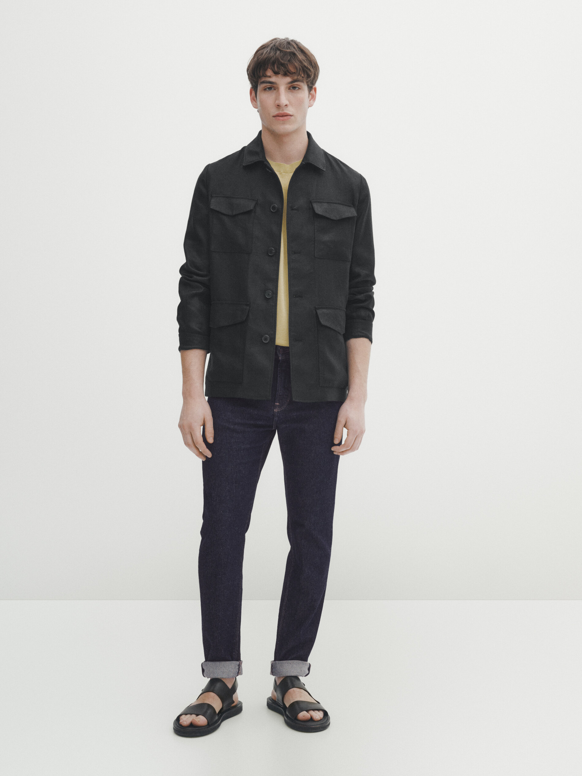 Pantalón vaquero desencolado slim fit - INDIGO