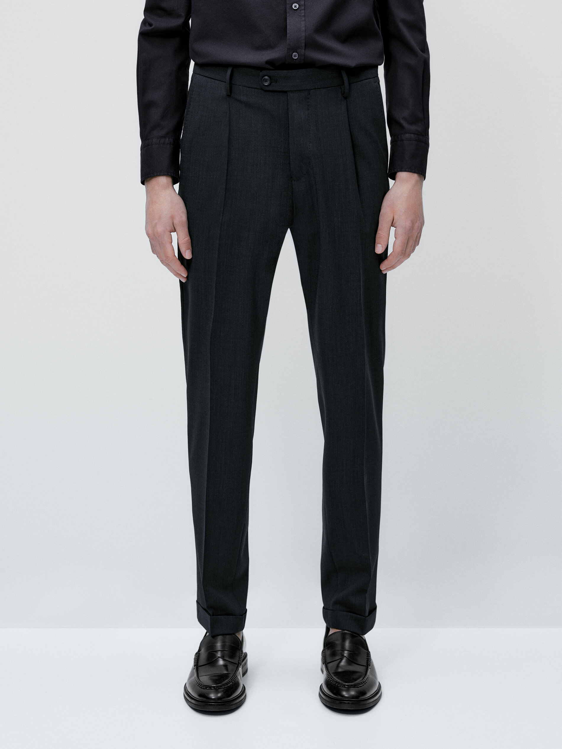 Pantalón traje mezcla lana - INDIGO