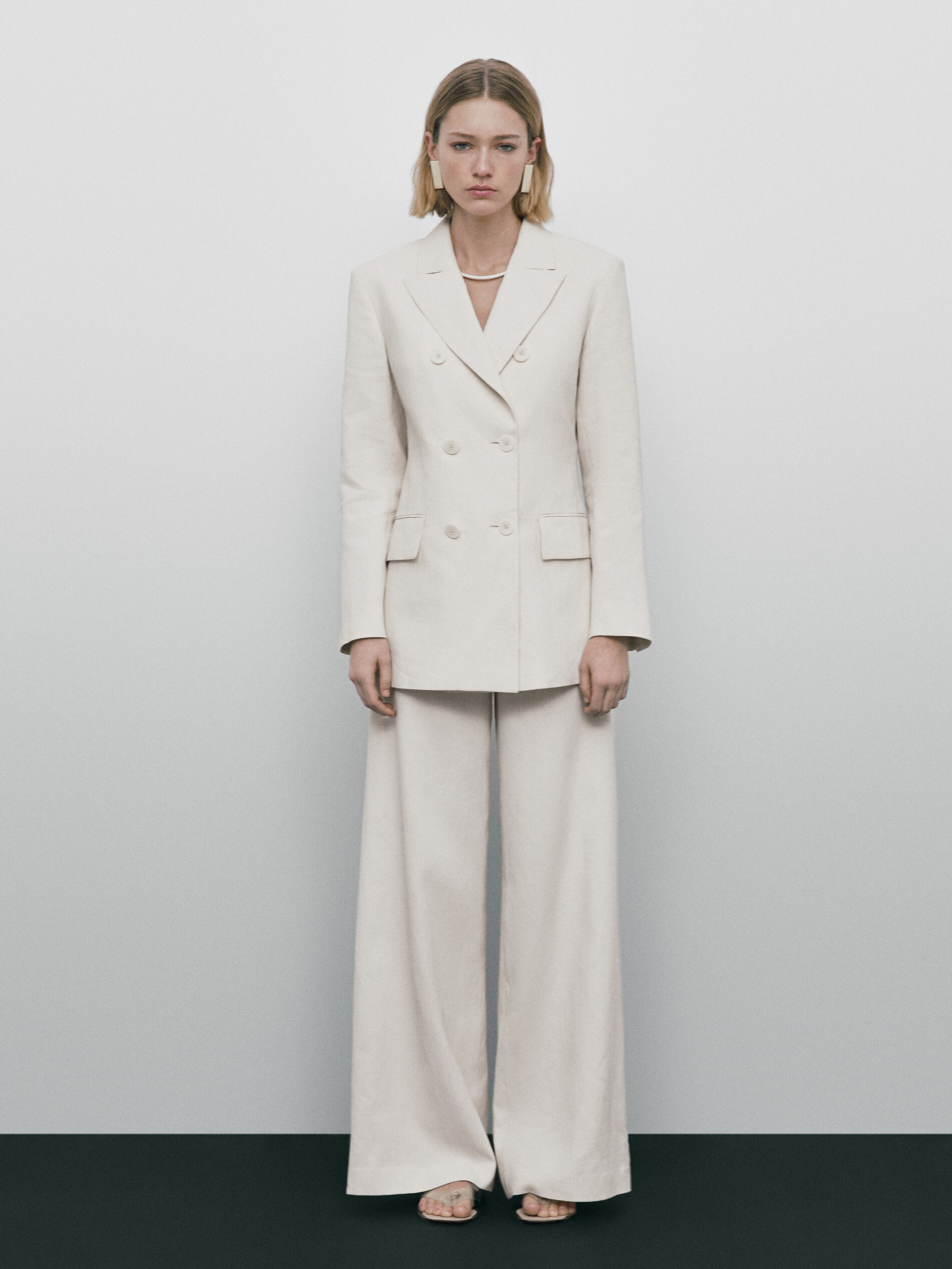 Pantalón traje lino Limited edition - MARFIL