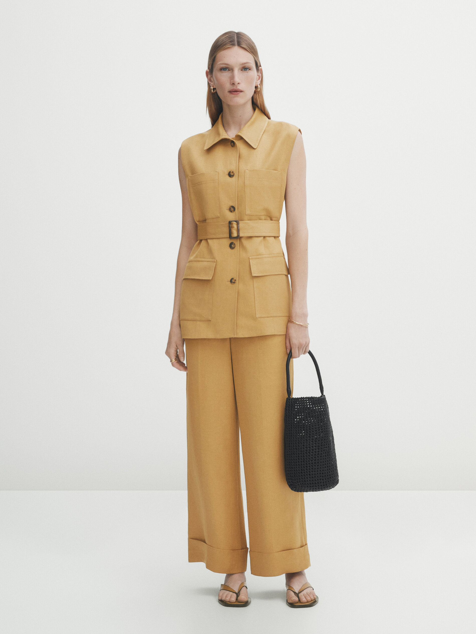 Chaleco traje cinturón cuatro bolsillos - Lavado