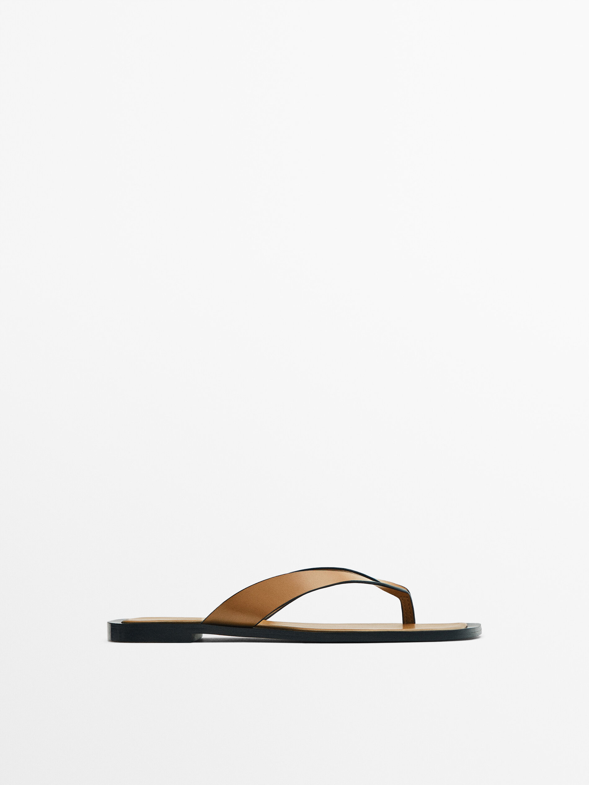 Sandalia piel tiras - CAMEL