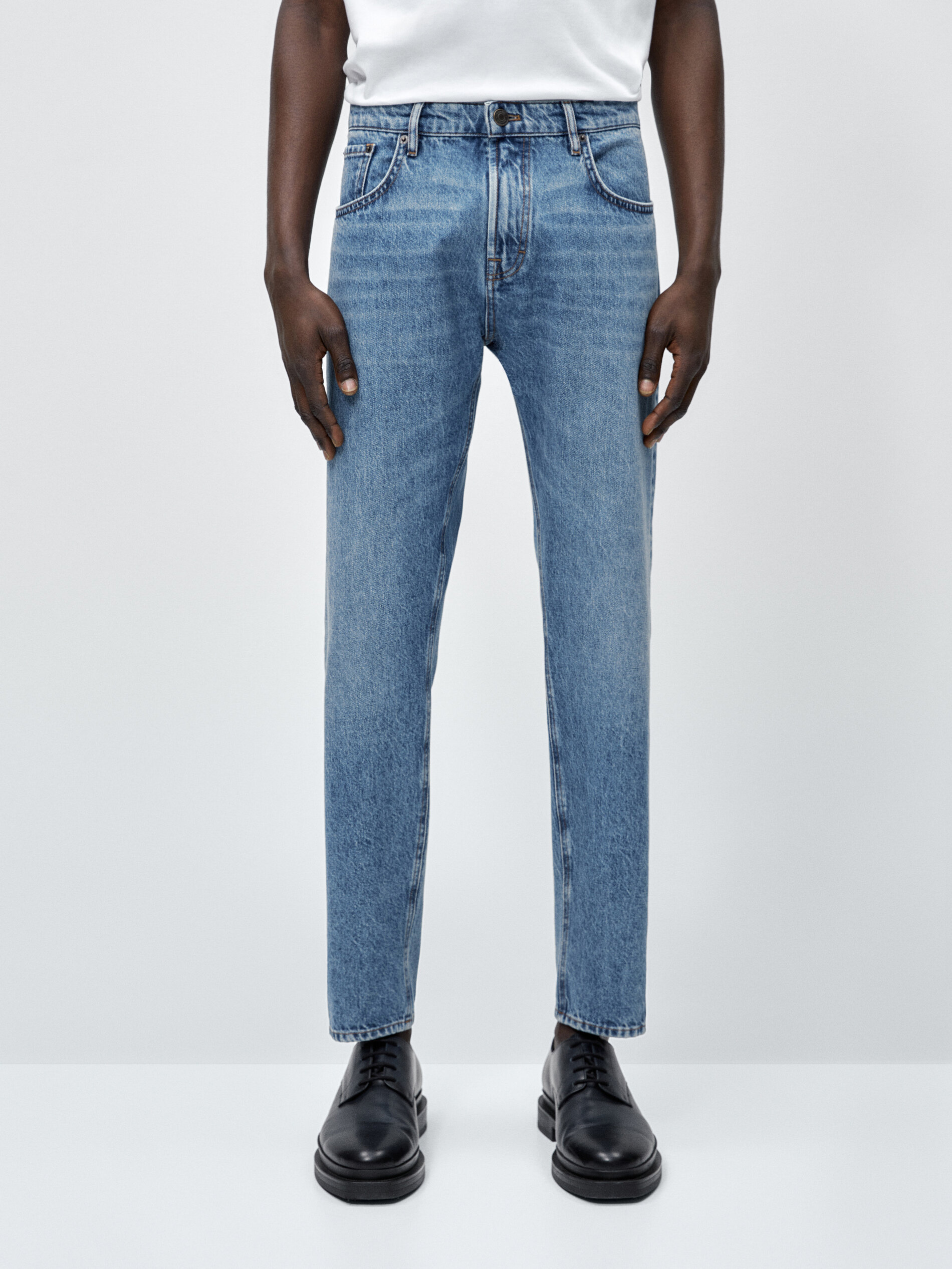 Pantalón vaquero bleach tapered fit - INDIGO
