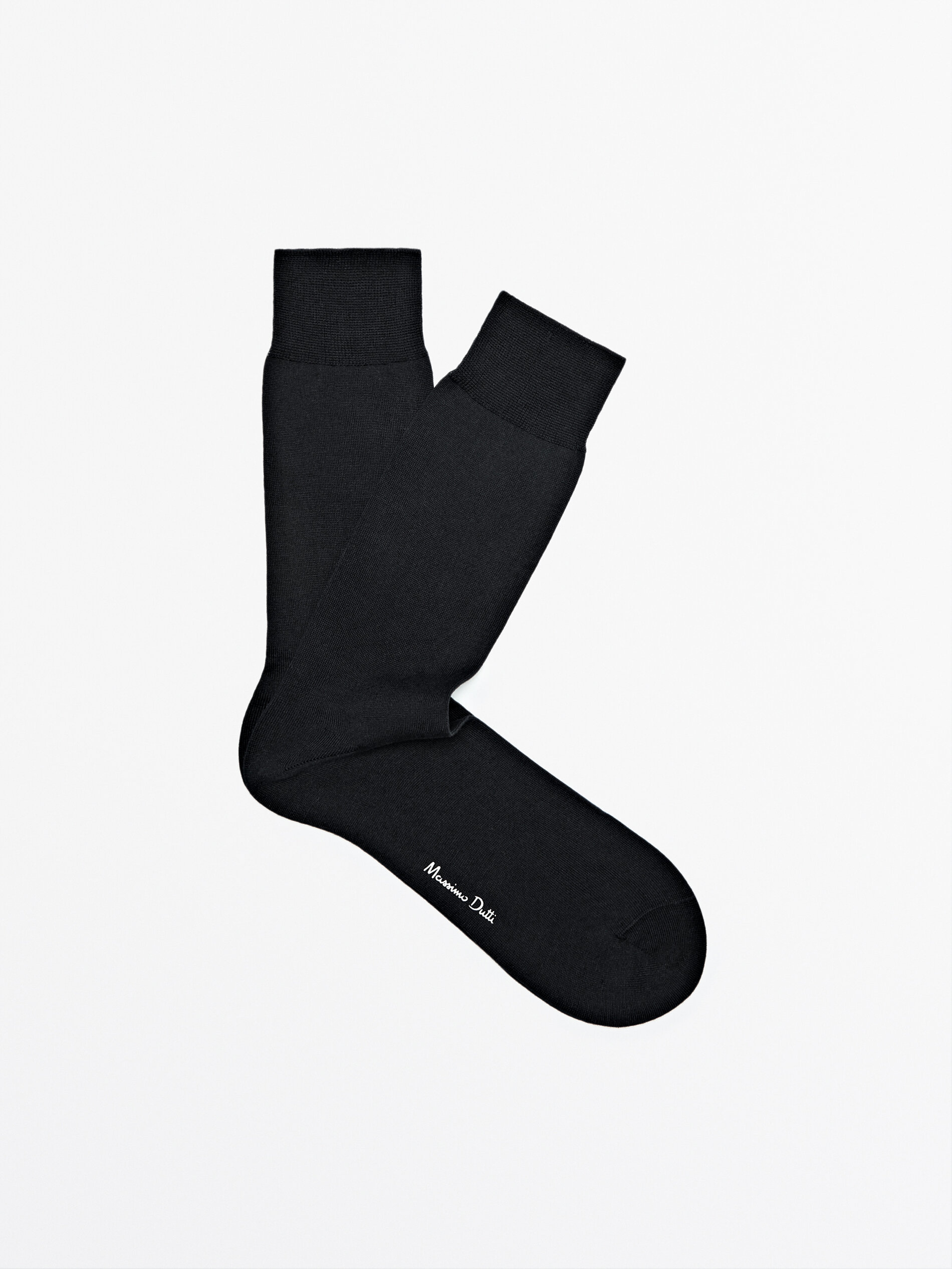 Calcetines largos lisos algodón - NEGRO