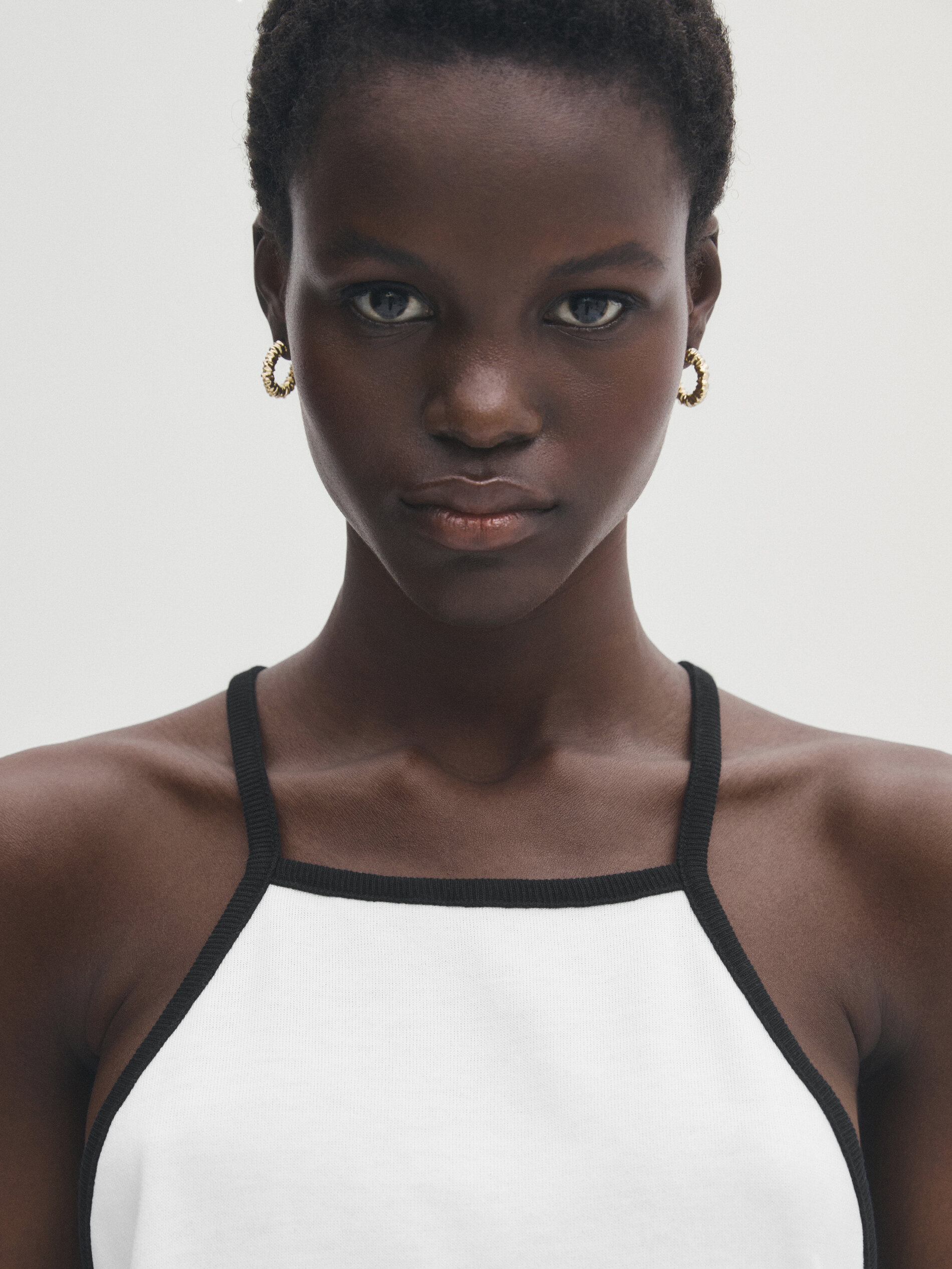 Top algodón tirantes contraste - CRUDO